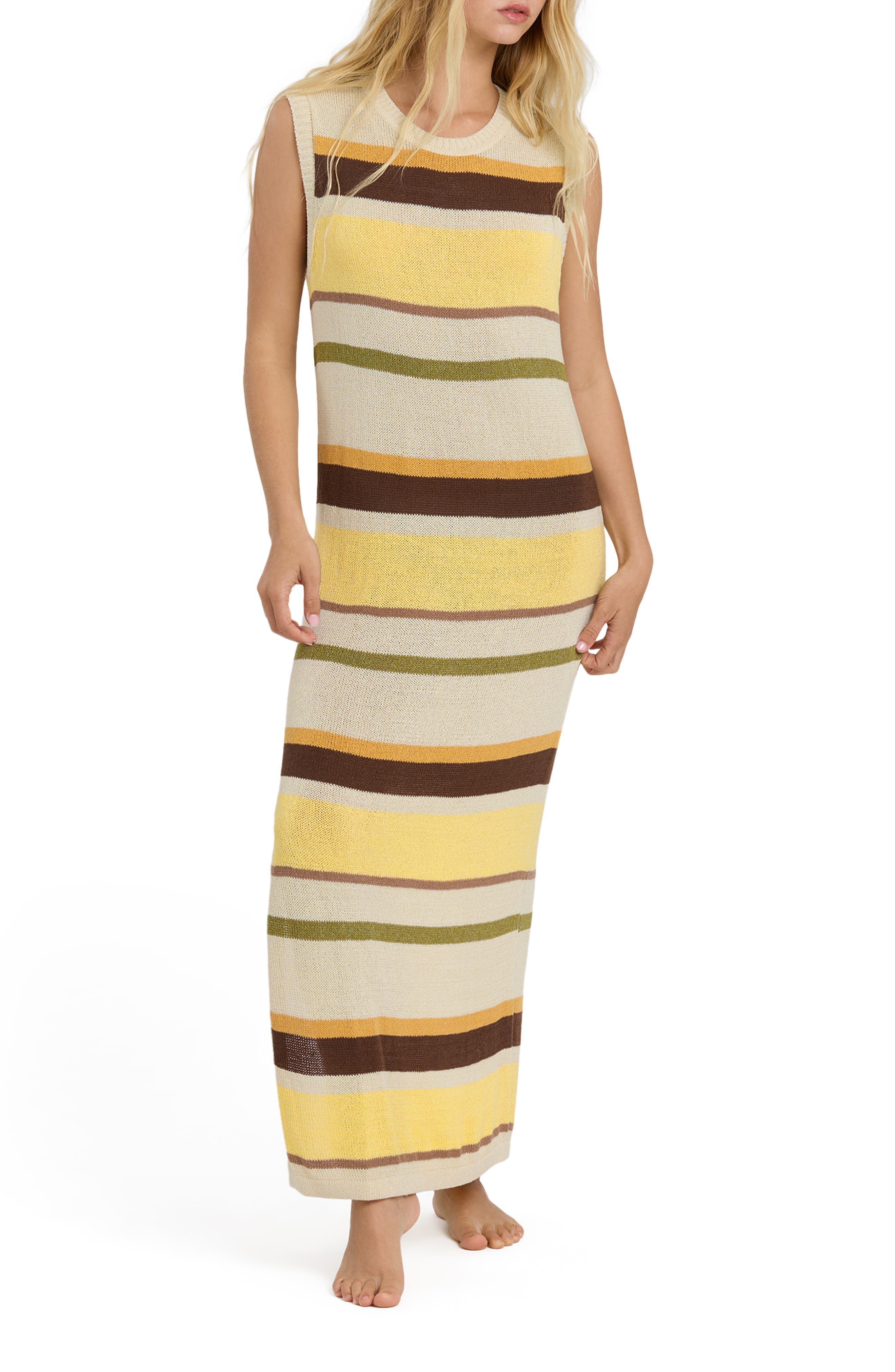 Those Days Stripe Rib Knit Maxi Dress