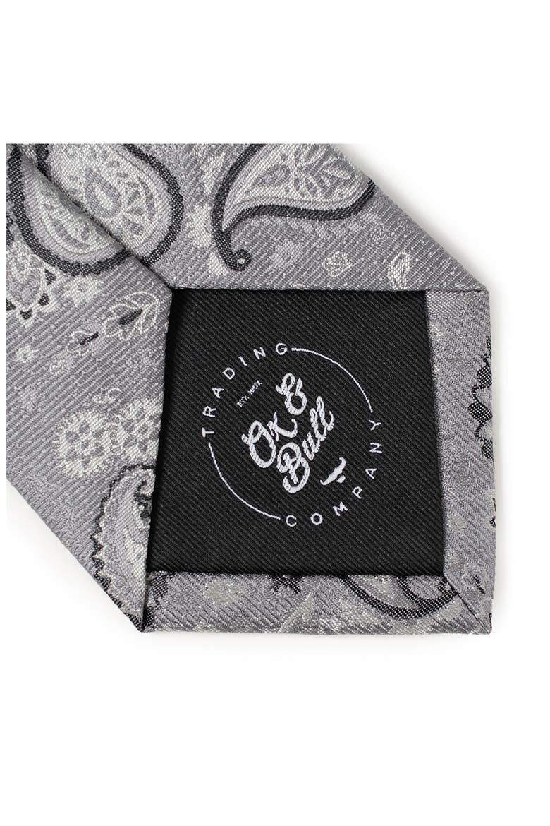 Grey Paisley Silk Tie, Alternate, color, GRAY