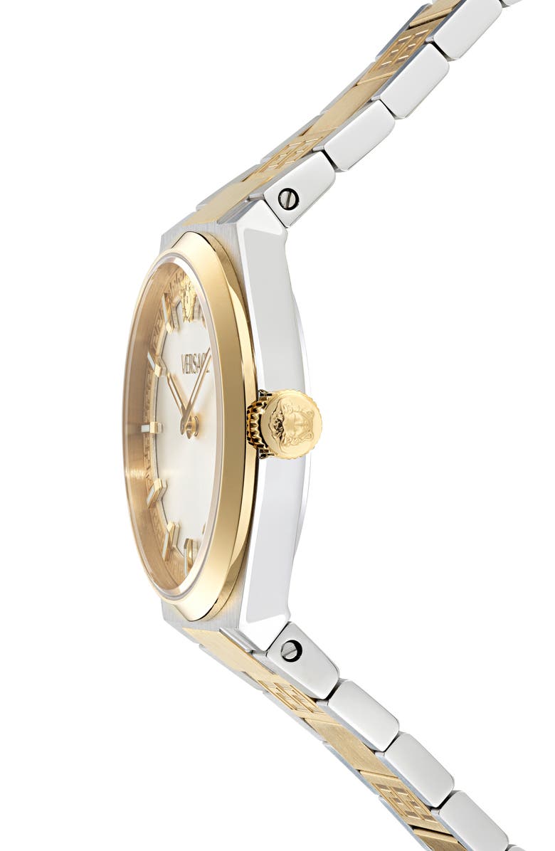 Versace V-Auria Two-Tone Bracelet Watch, 35mm, Alternate, color, Gold Two Tone