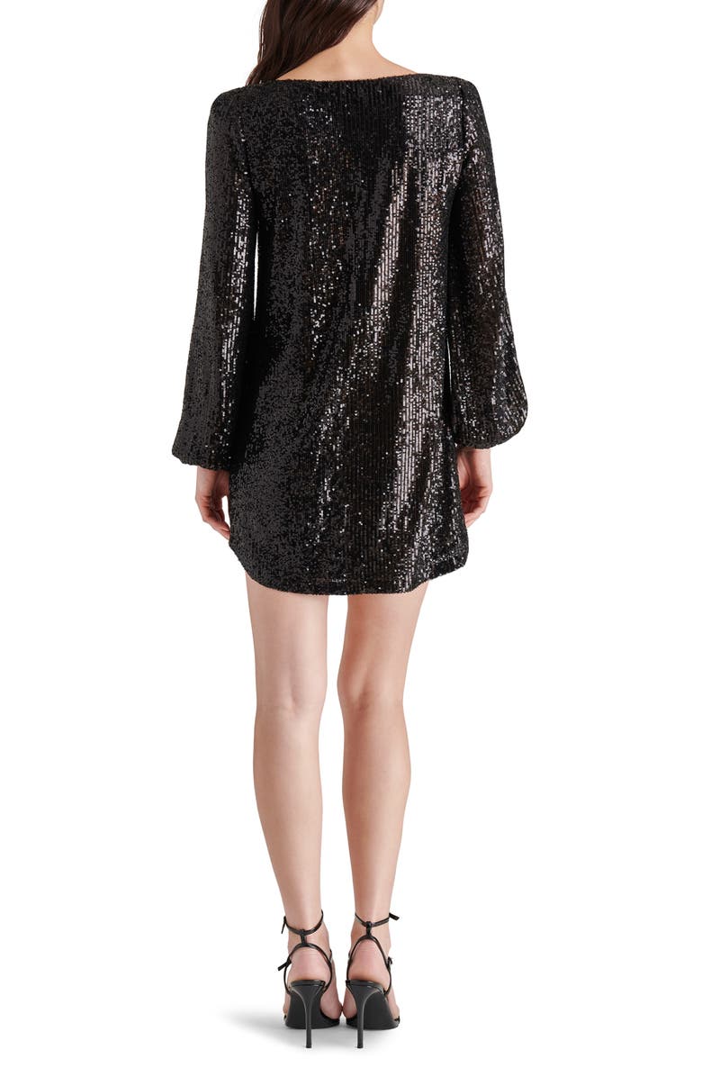 Steve Madden Sequin Long Sleeve Shift Minidress, Alternate, color,