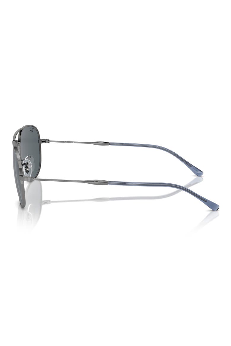 Bain Bridge 60mm Pillow Aviator Sunglasses, Alternate, color, GUNMETAL
