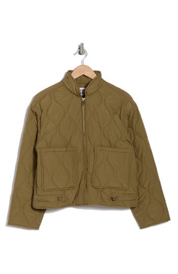 Steve Madden Onion Quilt Jacket In Deep Olive