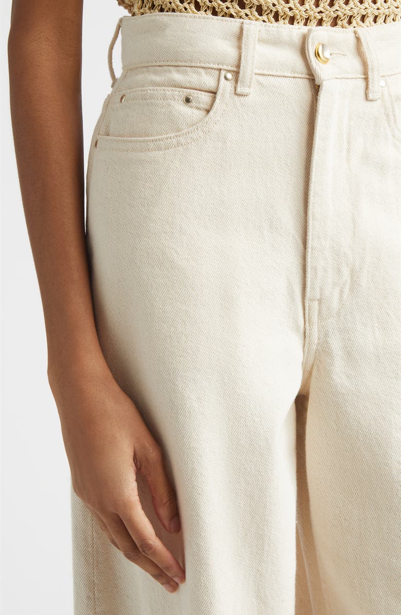 OSSOU Slick High Waist Wide Leg Jeans, Alternate, color, Buff Wash