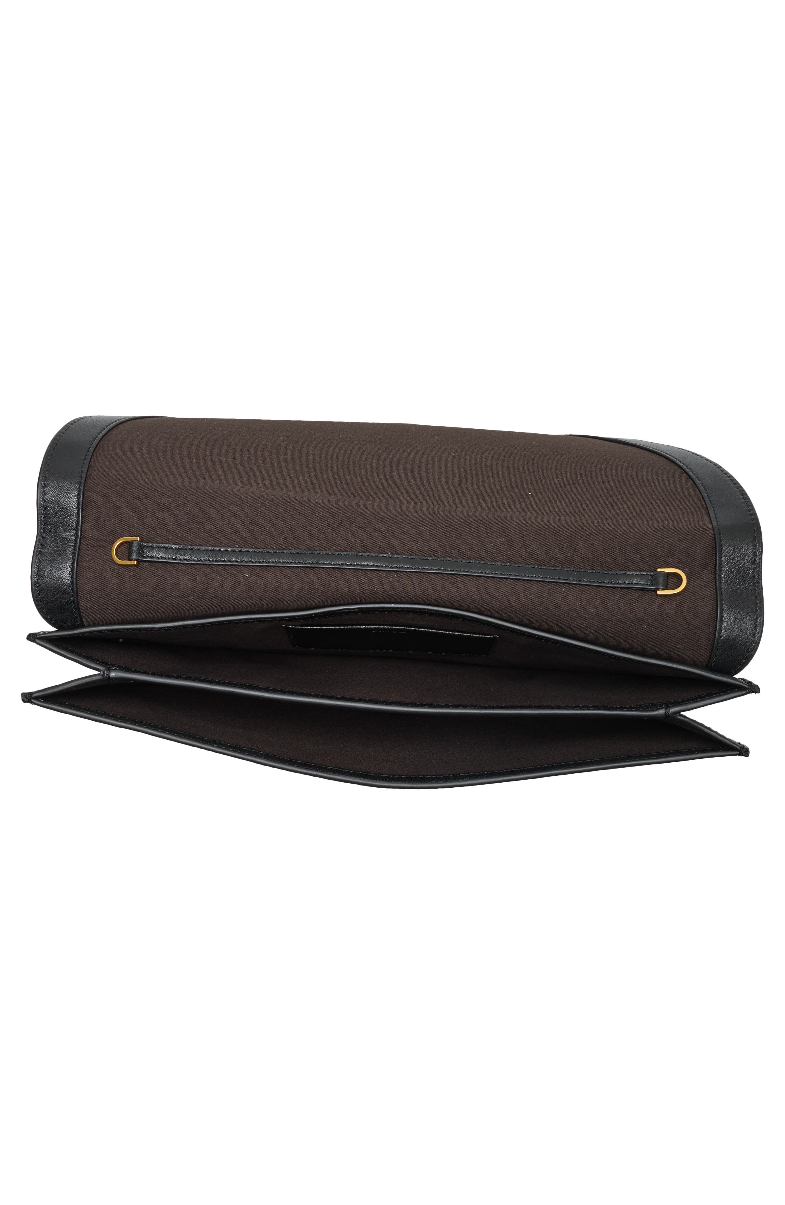 Vince Arca Leather Clutch, Alternate, color, Black
