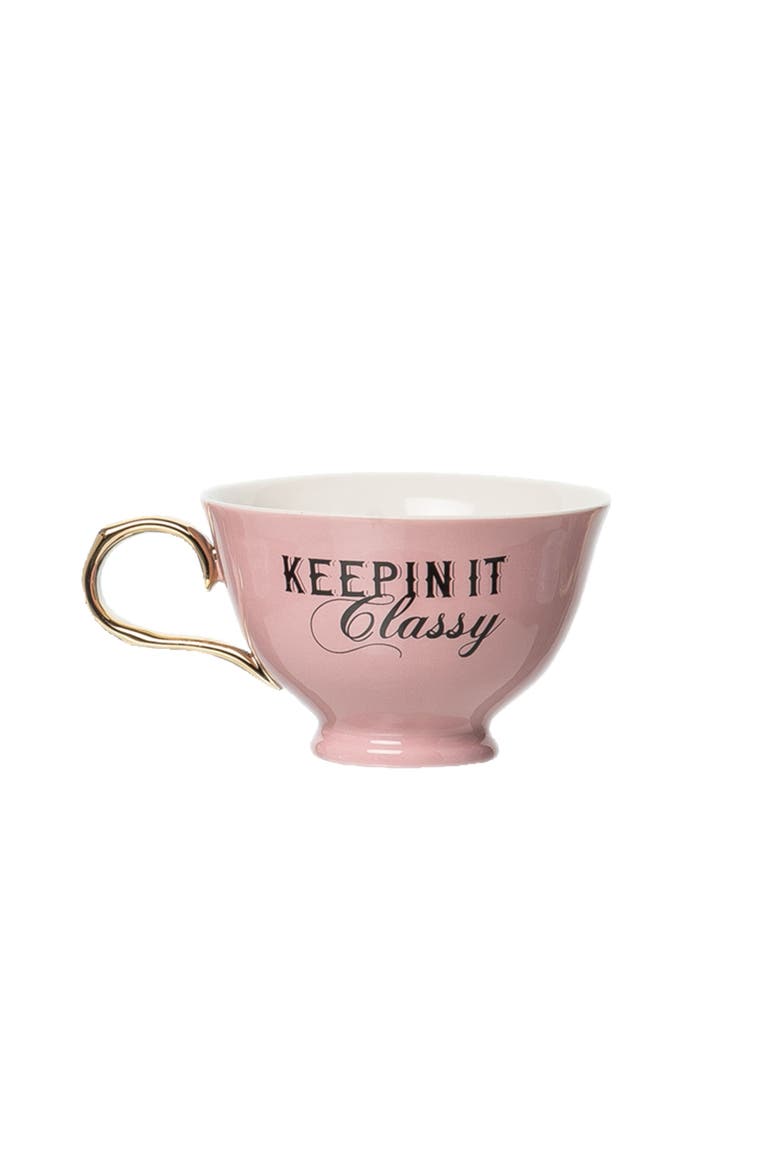 Keepin It Classy Oversized Teacup Porcelain Pink 8.45 oz, Main, color, Pink