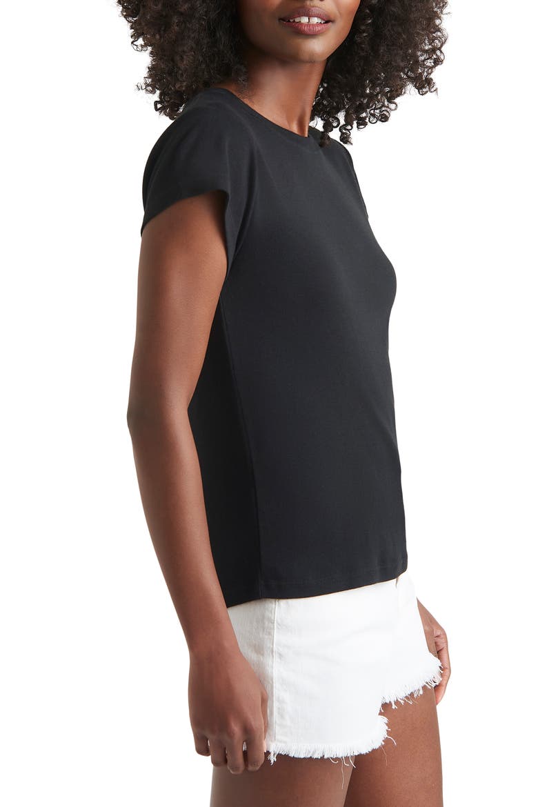 Faye Crewneck Tee, Alternate, color, BLACK