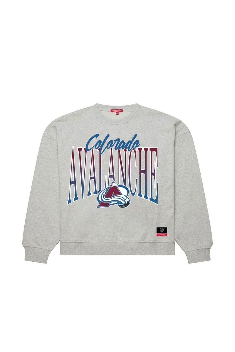 Women's Mitchell & Ness  Heather Gray Colorado Avalanche Hockey Night Sweatshirt, Main, color, Heather Gray