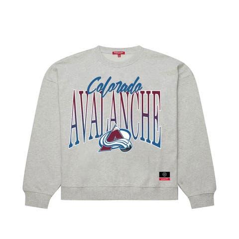 Women's Mitchell & Ness  Heather Gray Colorado Avalanche Hockey Night Sweatshirt
