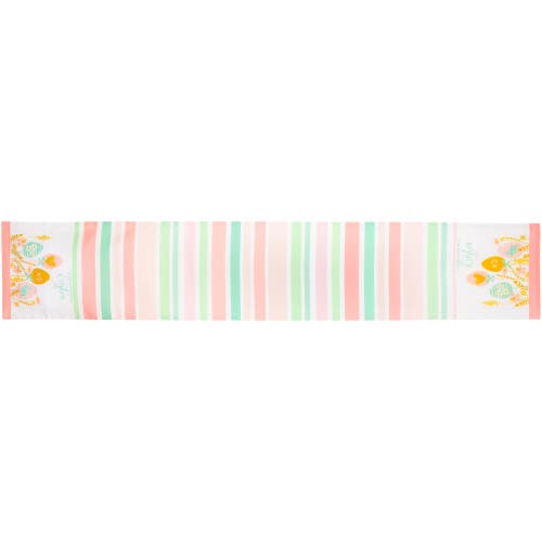 Northlight Striped Pastel Happy Easter Table Runner