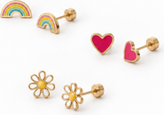 Pip Pop Enamel Long Post Stud Earring Set