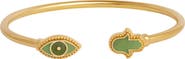 Karma and Luck Eternal Shield Jade Evil Eye & Hamsa Bangle