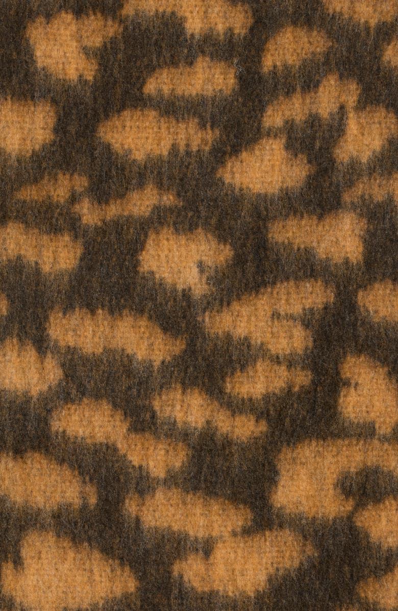 Kate Spade New York modern leopard yarn dyed scarf, Alternate, color, Black/ Light Tobacco