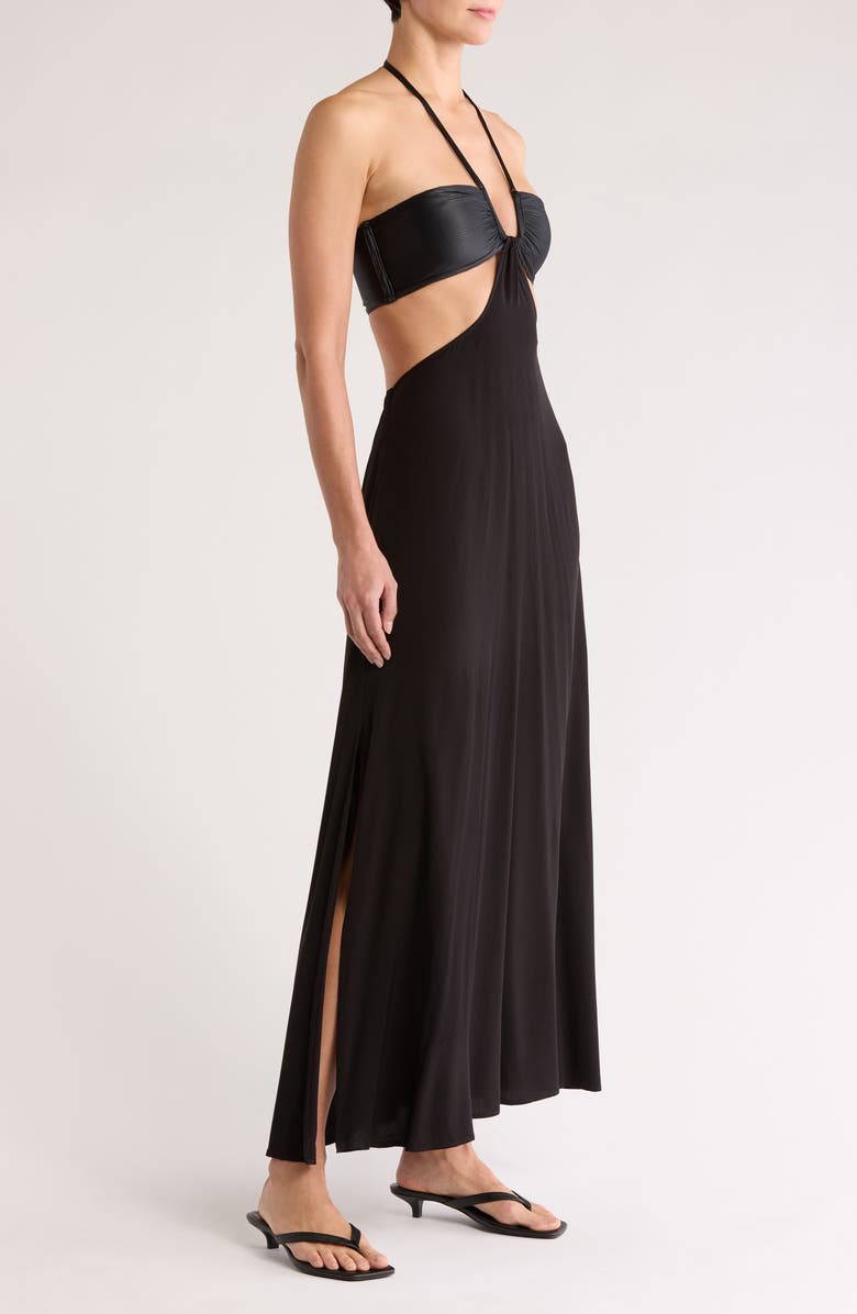 BOAMAR Lazuli Halter Neck Maxi Dress, Alternate, color, Black