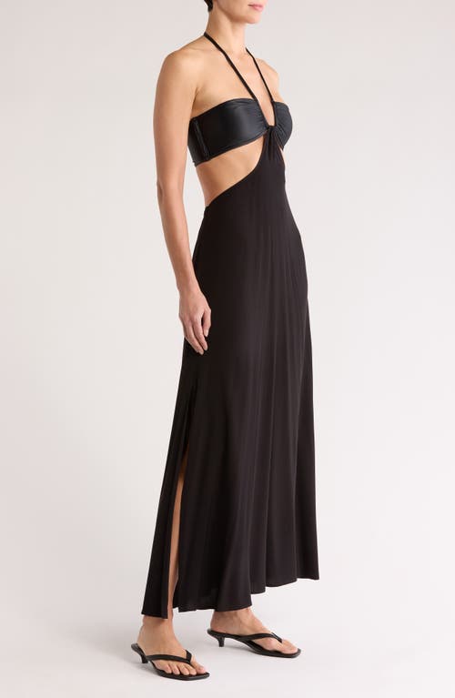 Boamar Lazuli Halter Neck Maxi Dress In Black