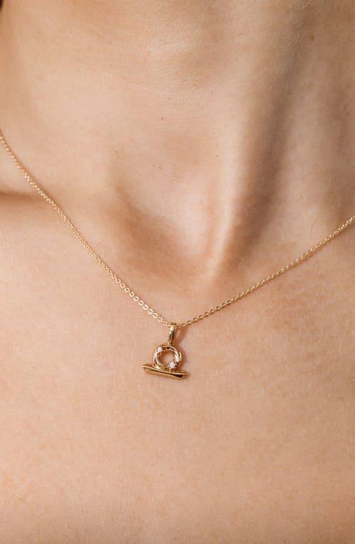 Made By Mary Cubic Zirconia Zodiac Charm In Gold