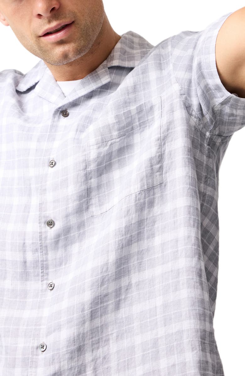 Rodd & Gunn McLaren Park Check Short Sleeve Linen Button-Up Shirt, Alternate, color, Dusk