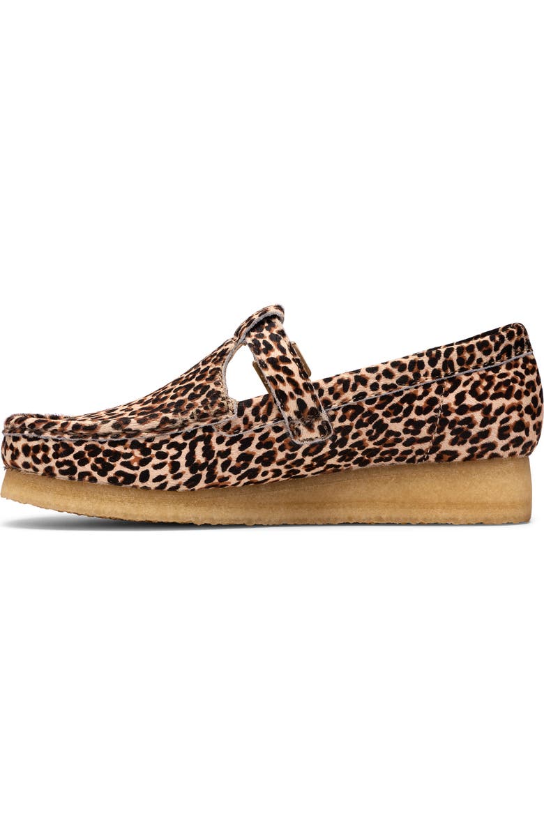 Clarks<sup>®</sup> Originals Wallabee Genuine Calf Hair T-Bar Loafer, Alternate, color, Leopard Print
