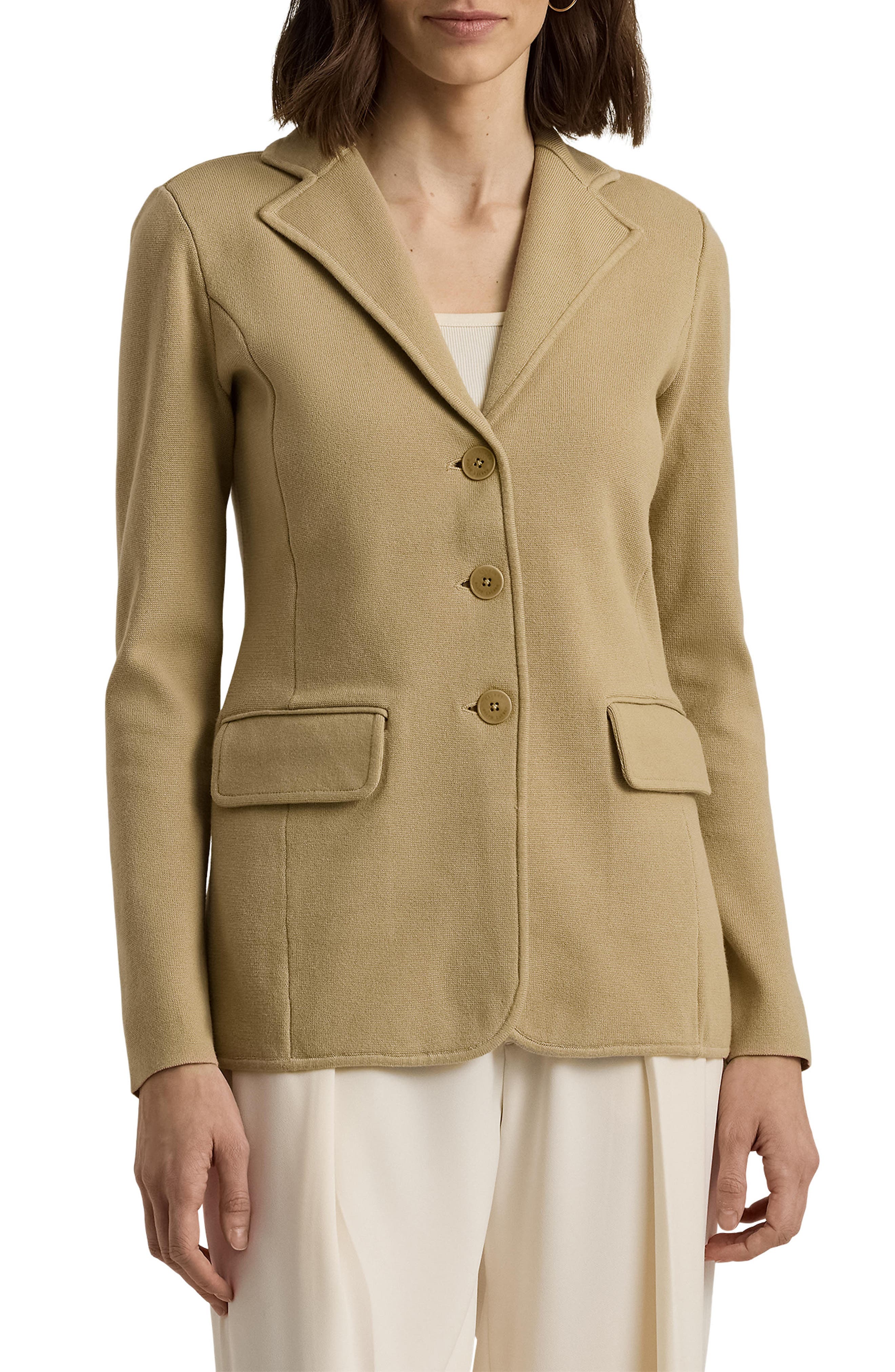 Combed Cotton Blend Blazer