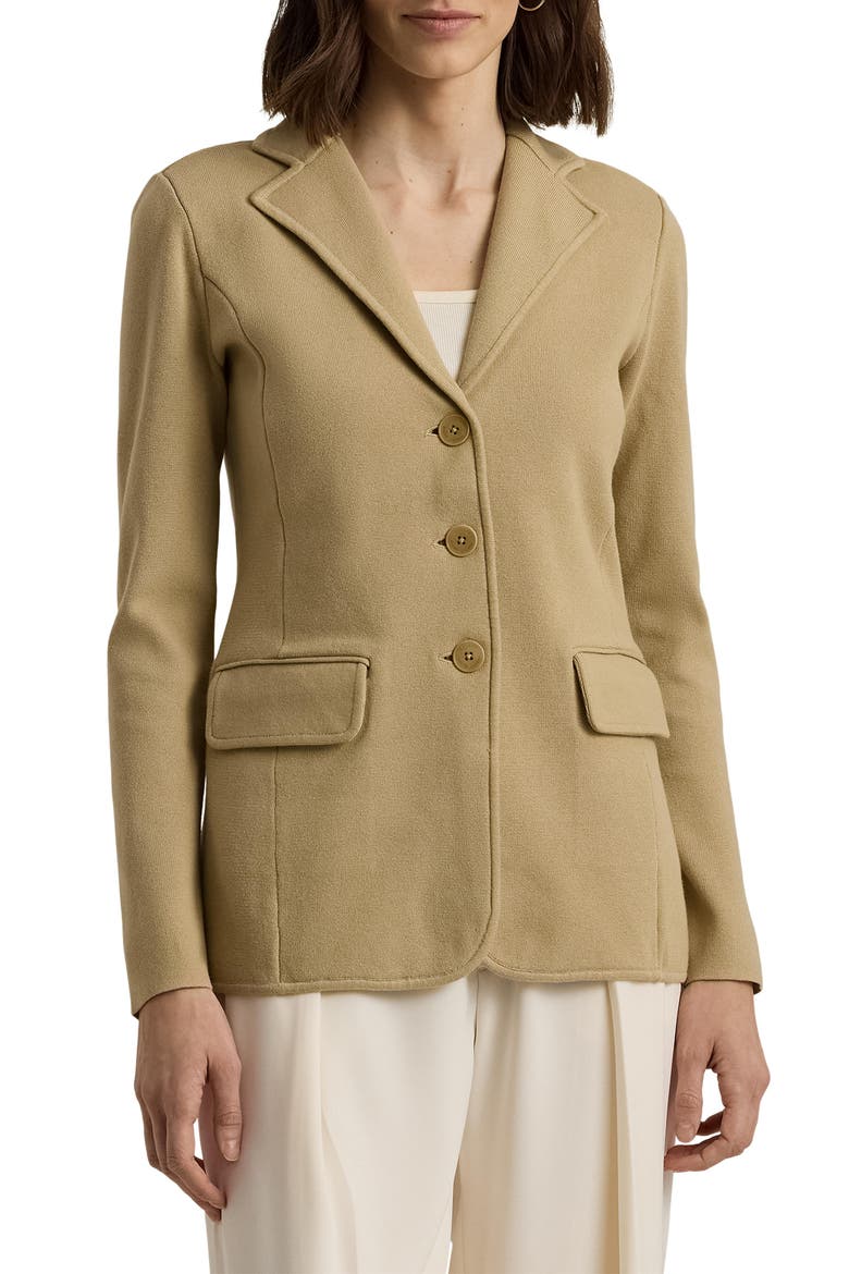 Combed Cotton Blend Blazer, Main, color, BIRCH TAN