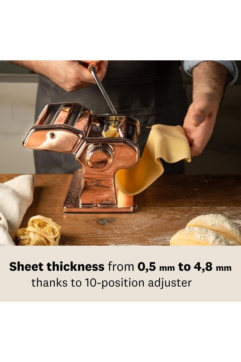 Atlas 150 Pasta Machine with Cutter and Hand Crank, Made in Italy, Alternate, color, Silver