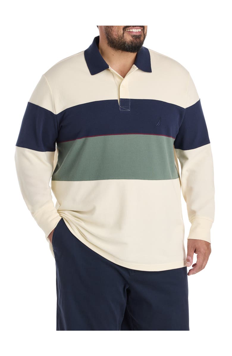 Nautica Big & Tall Colorblocked Polo Shirt, Main, color, Natural