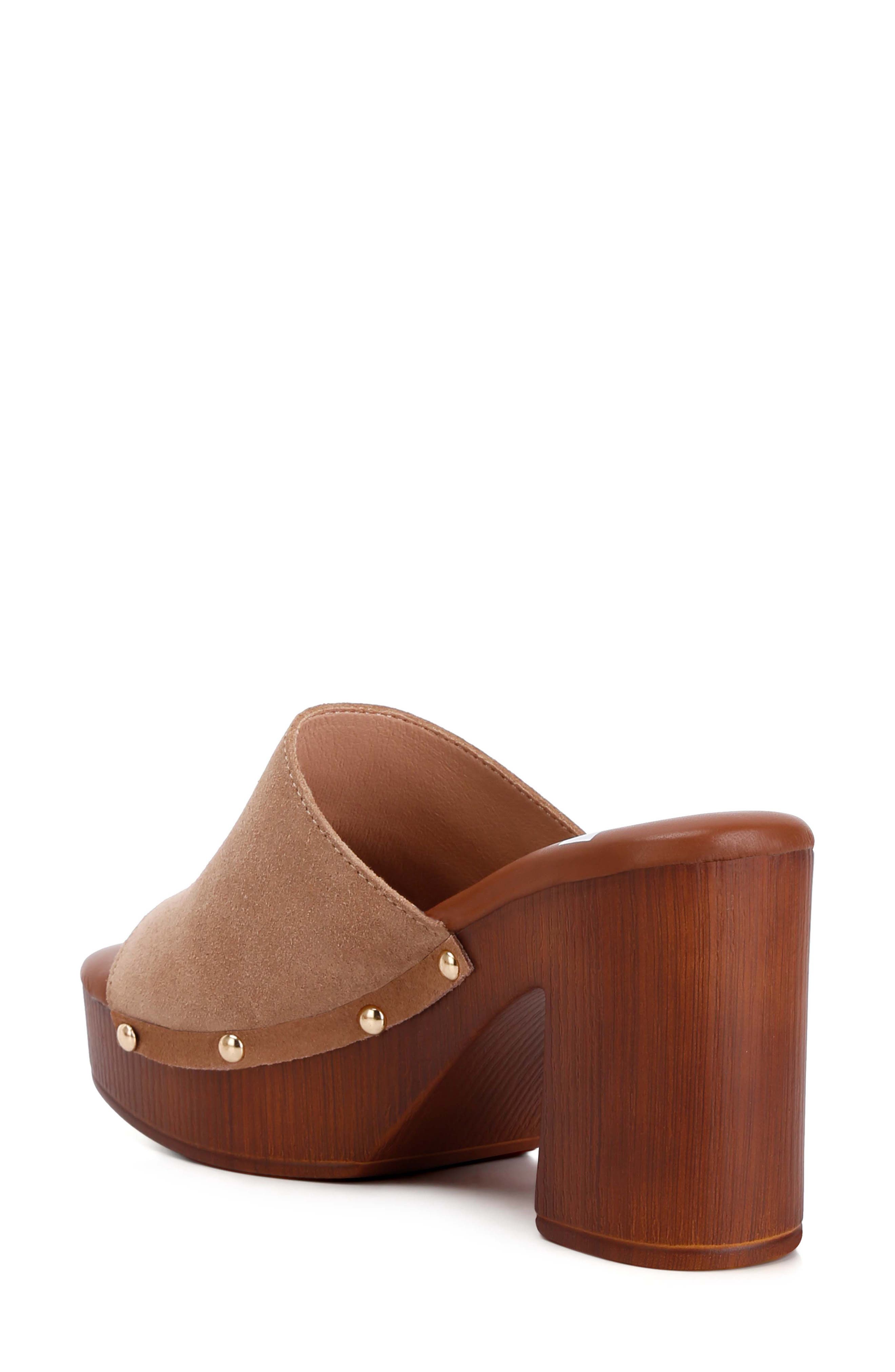 Cartera Suede Stud Mule, Alternate, color, TAN