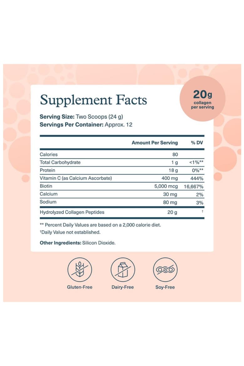 Premium Hydrolyzed Collagen Powder Supplement 10 oz, Alternate, color, None