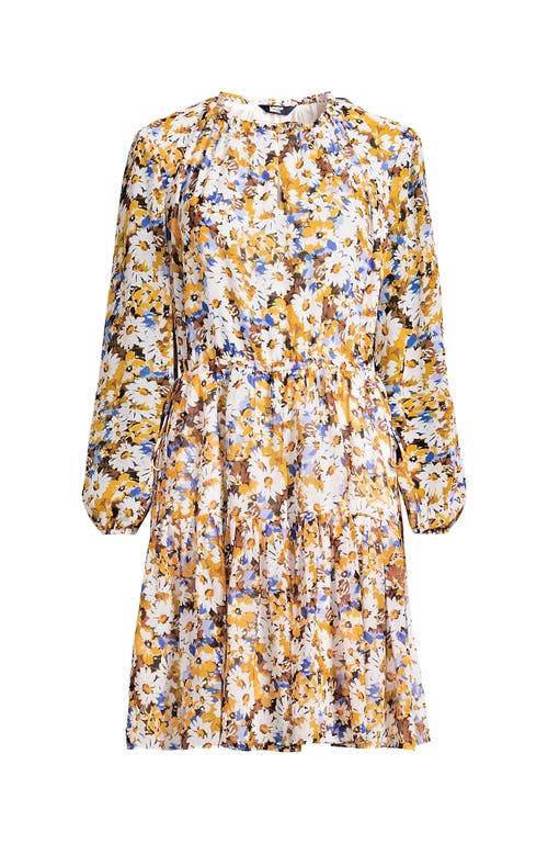 Lands' End Chiffon Above The Knee Adjustable Dress In Neutral