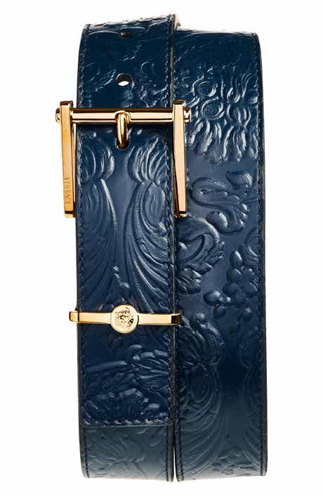 Versace Barocco Embossed Leather Belt