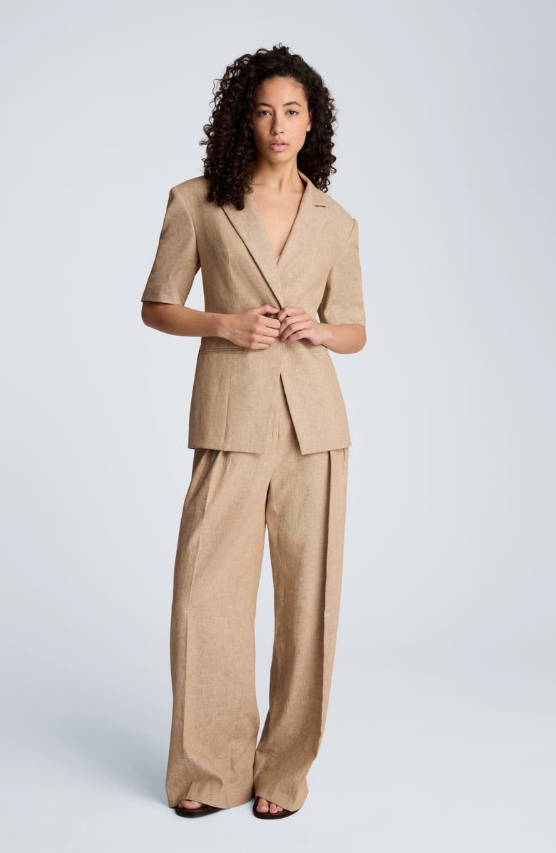 Kenneth Cole Short Sleeve Blazer, Alternate, color, Mesa Taup/ Melange