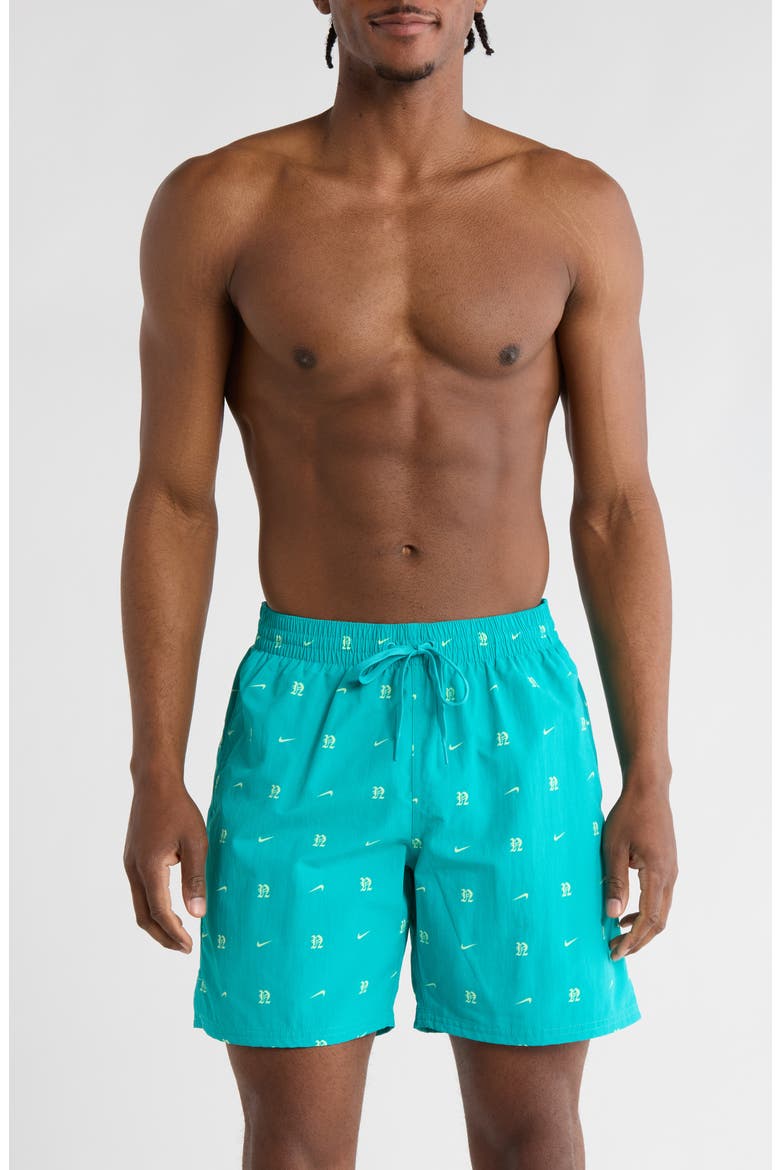 7-Inch Volley Swim Trunks, Main, color, DUSTY CACTUS