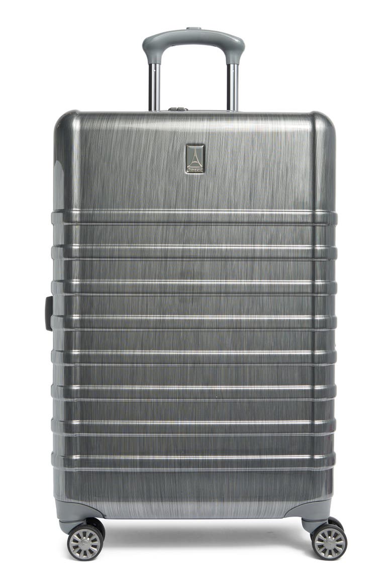 Rollmaster™ Lite 2 24-Inch Expandable Medium Checked Hardside Spinner Luggage, Main, color, JET GREY