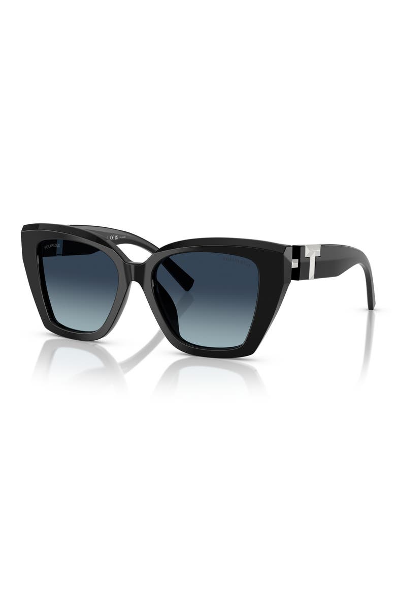 52mm Square Sunglasses, Alternate, color, BLACK / AZURE DARK BLUE