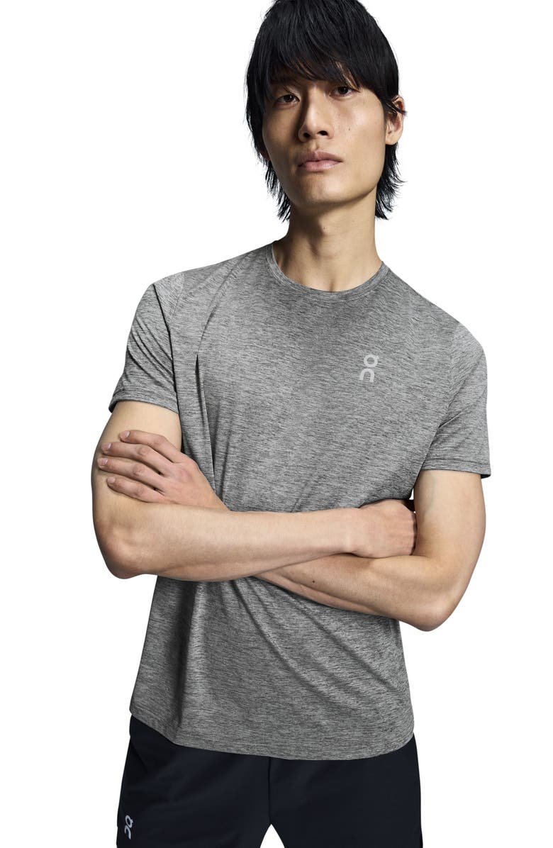 On Core-T Running T-Shirt, Alternate, color, Heather Gray