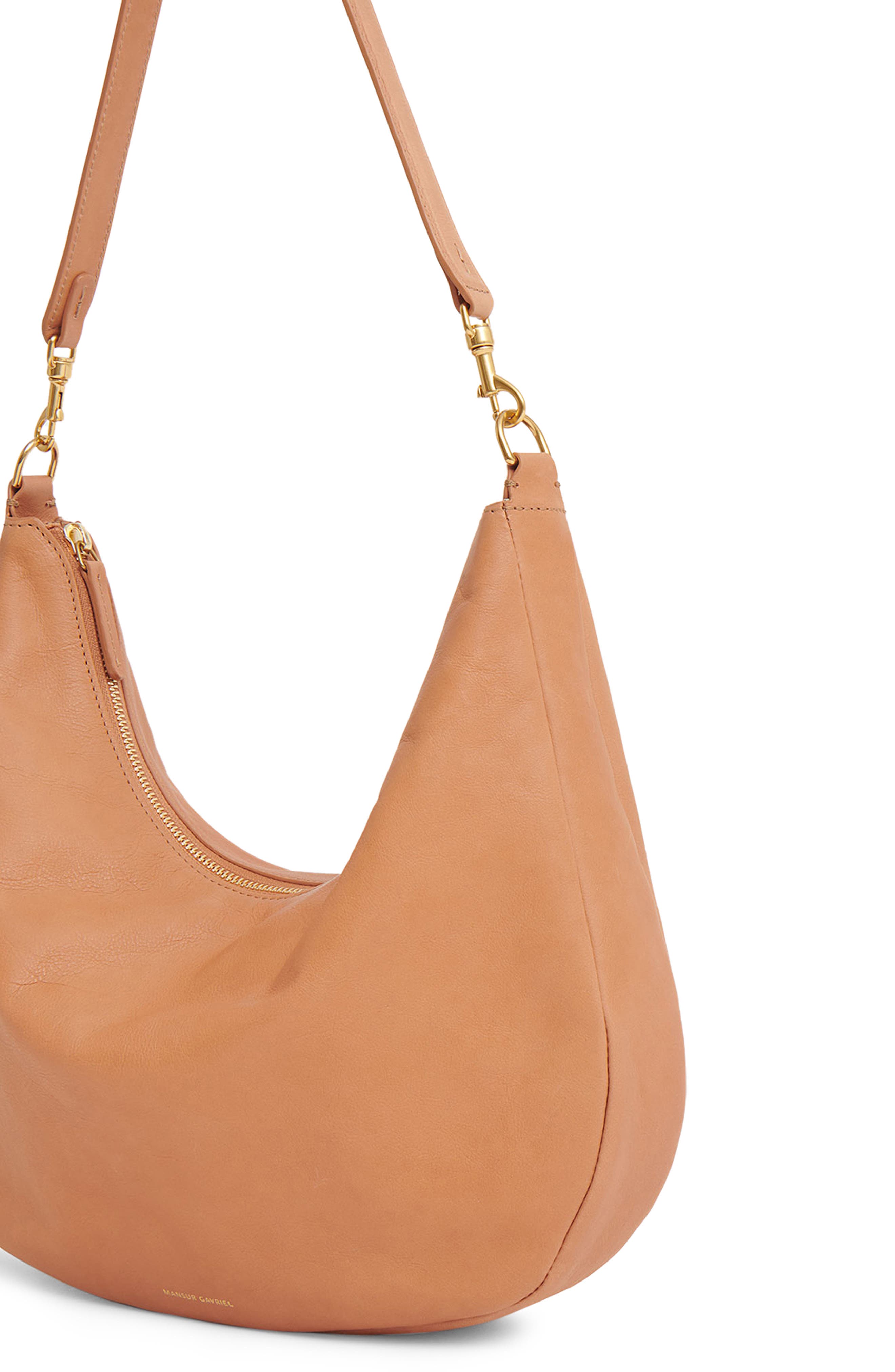 Mansur Gavriel Swing Leather Hobo Bag, Alternate, color, Cammello