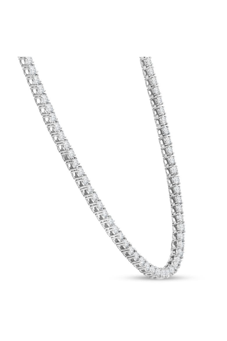 23 Ct TW Round Cut lab Grown Diamond Tennis Necklace 14K Gold 18", Alternate, color, 14k White Gold