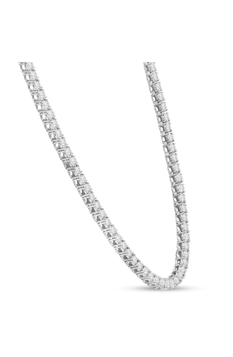 Bliss Diamond 15"  20Ct TW Round Cut lab Grown Diamond Tennis Necklace 14K Gold, Alternate, color, 14K White Gold