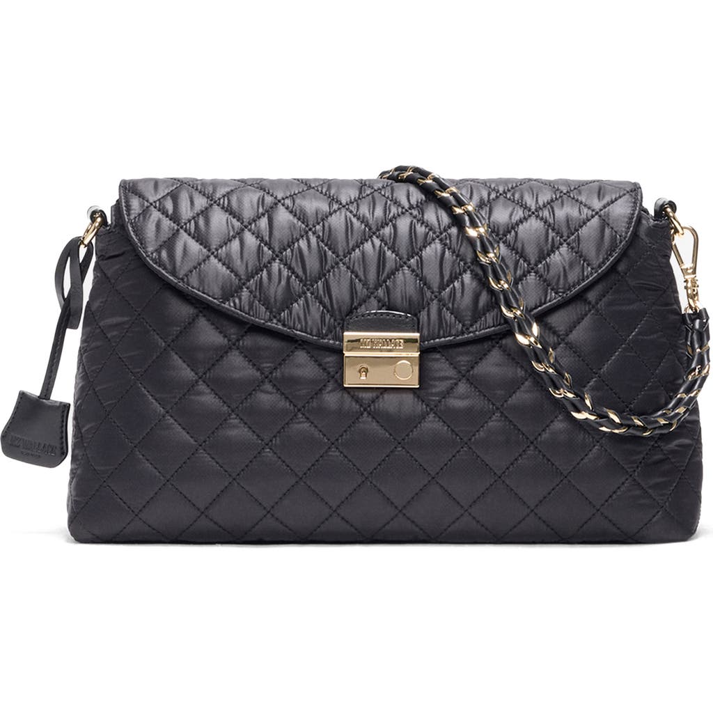 MZ Wallace Crosby Lock Quilted Nylon Shoulder Bag in Black  product