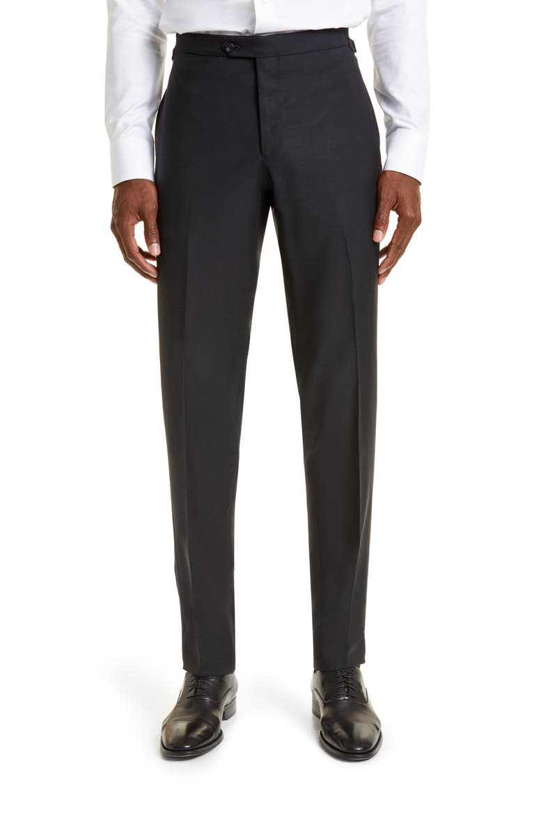 Peaked Lapel Wool Suit, Main, color, MIDNIGHT NAVY