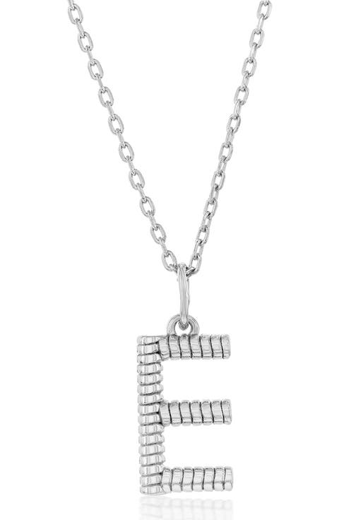 Croissant Initial Pendant Necklace