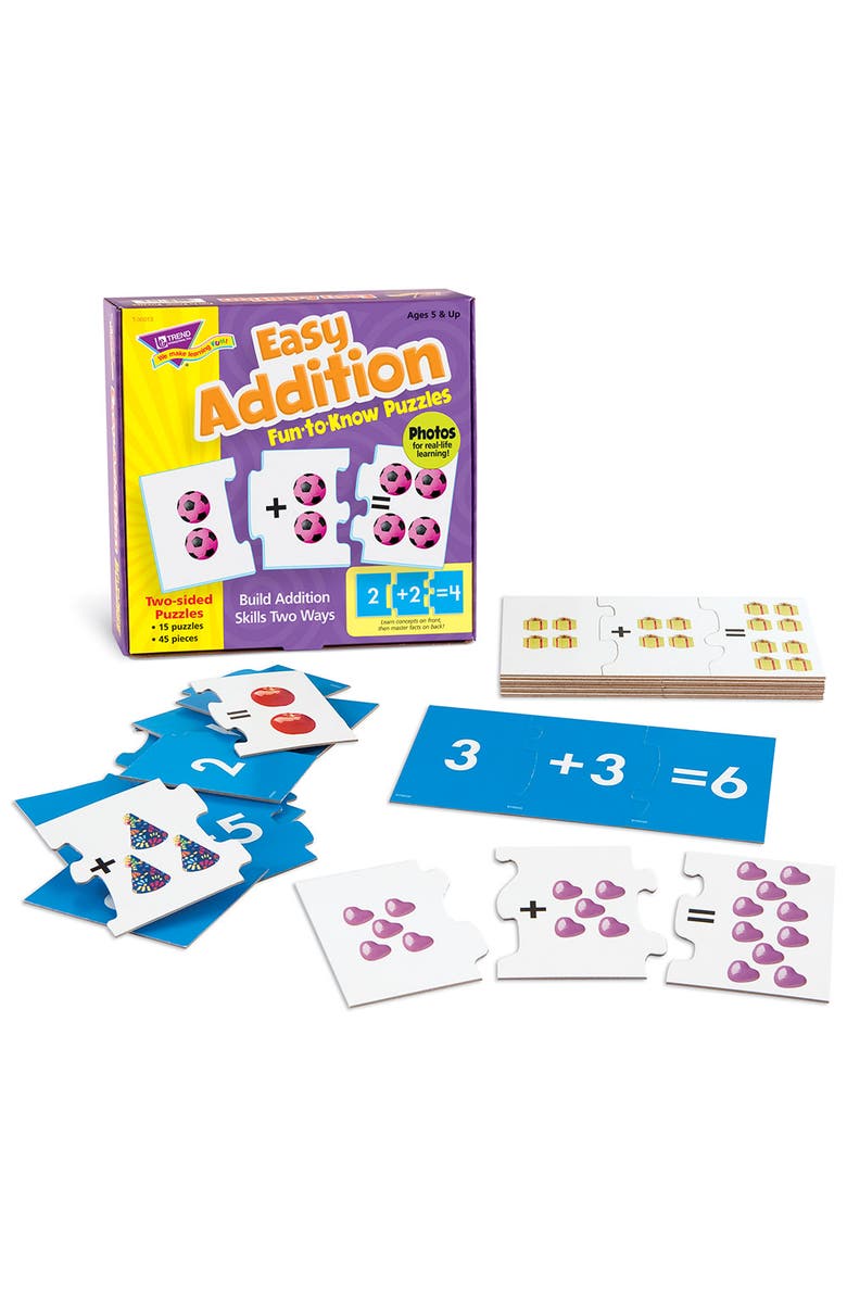 TREND enterprises, Inc. Easy Addition Funtoknow Puzzles Matching Games, Alternate, color, Multicolored