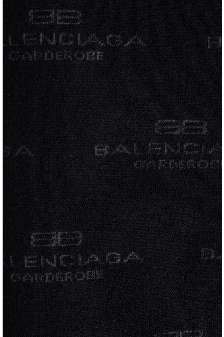BB Monogram Wool & Cotton Blend Sweater, Alternate, color, 1269 BLACK/ GREY