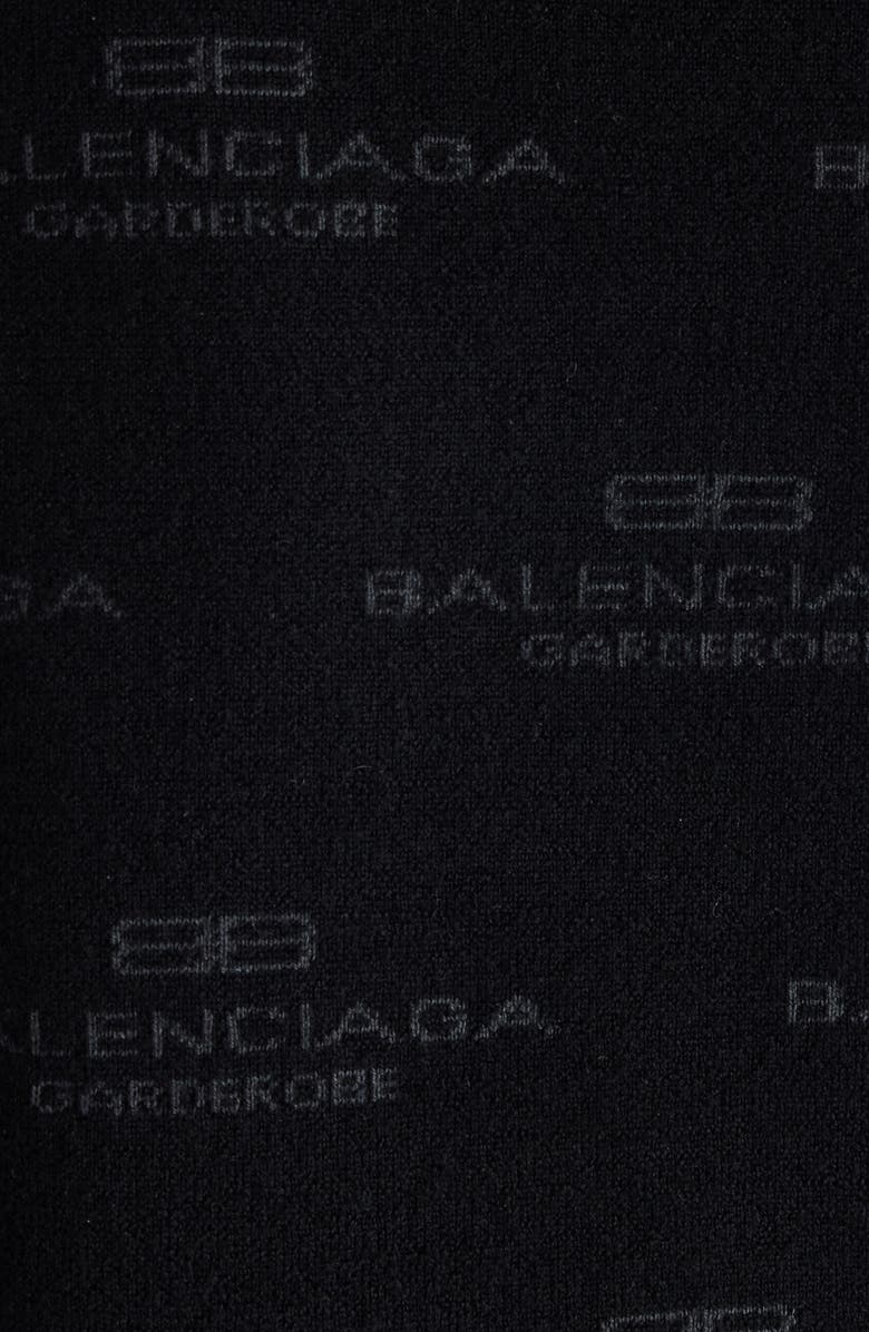 Balenciaga BB Monogram Wool & Cotton Blend Sweater, Alternate, color, 1269 Black/ Grey