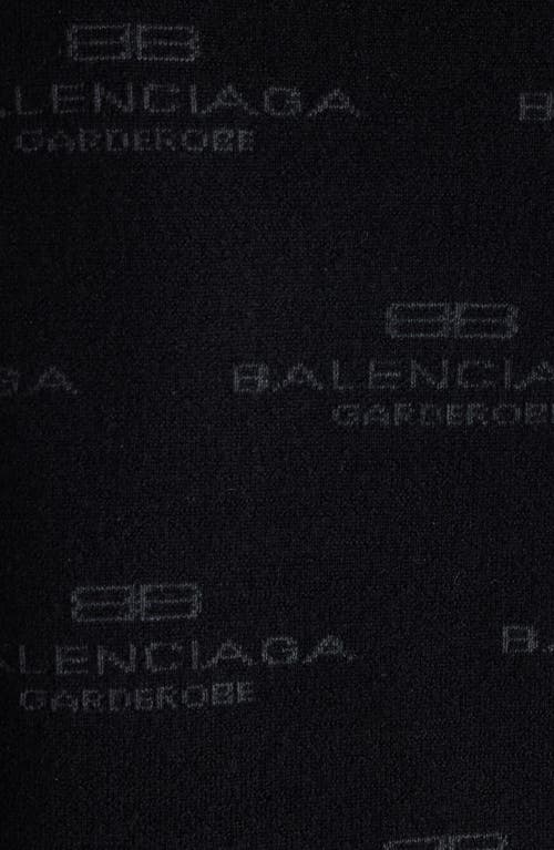 Balenciaga Bb Monogram Wool & Cotton Blend Sweater In 1269 Black/grey