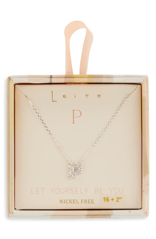 Leith Cubic Zirconia Initial Pendant Necklace