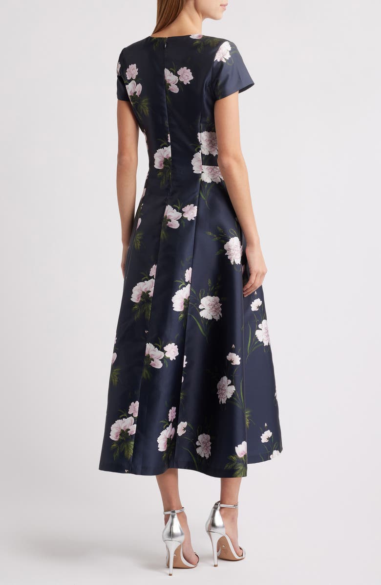 Sachin & Babi Jackie Floral Fit & Flare Midi Mikado Dress, Alternate, color, Dark Midnight Carnations
