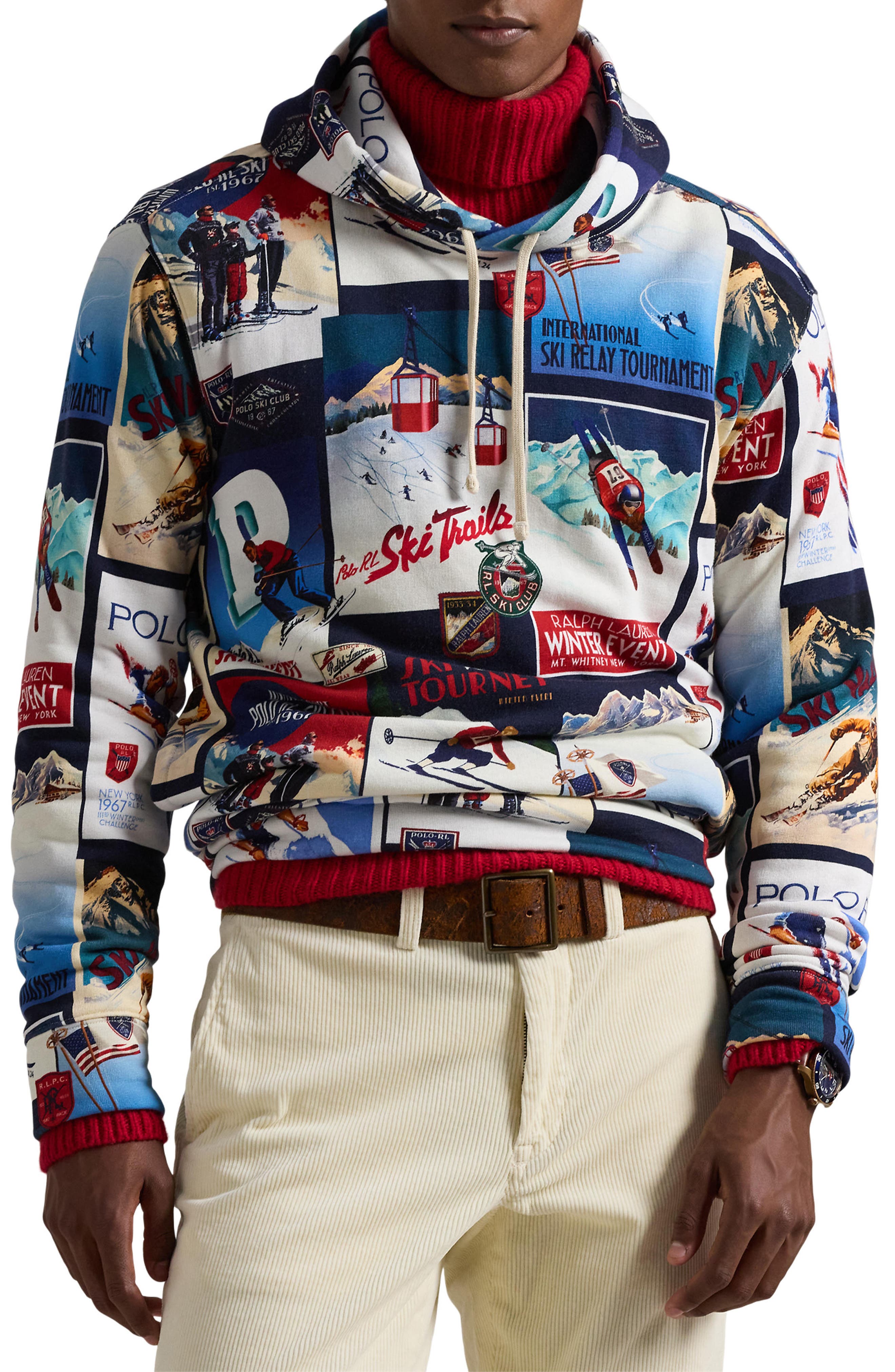 Polo Ralph Lauren Ski Patchwork Fleece Hoodie | Nordstrom