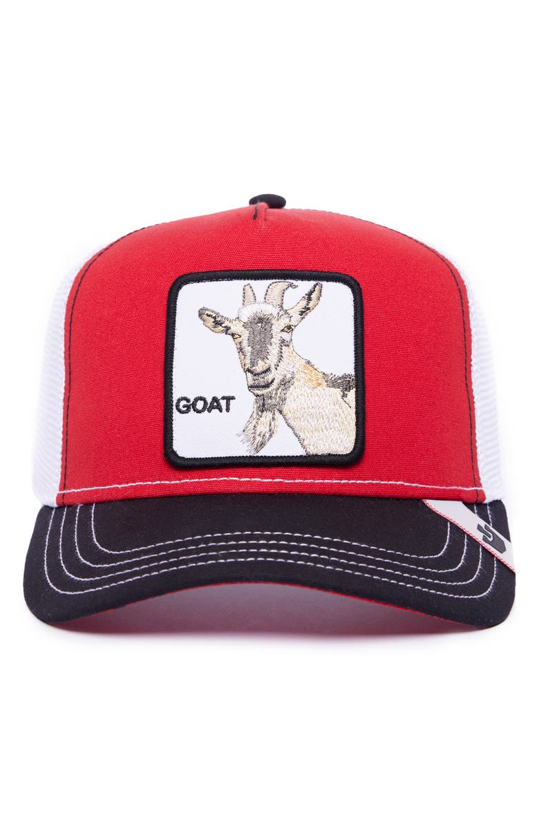 Goorin Bros. Butter Goat Patch Snapback Trucker Hat, Alternate, color, Red