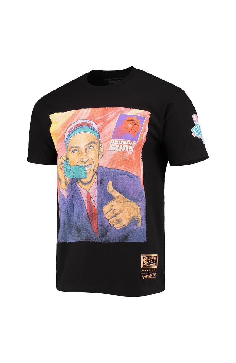 Mitchell & Ness Men's Mitchell & Ness Steve Nash Black Phoenix Suns Hardwood Classics Draft Day Colorwash T-Shirt, Alternate, color, 