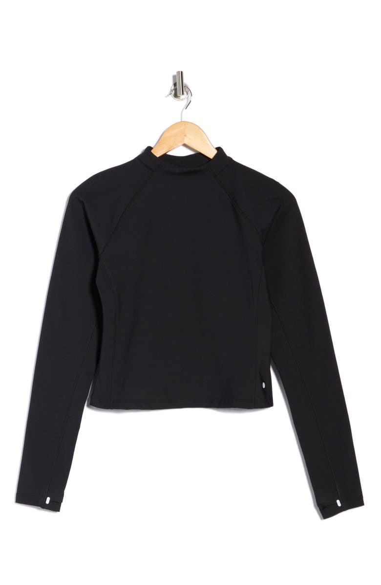 LAYER 8 Power Heat Base Layer Long Sleeve Crop Pullover, Alternate, color, Rich Black